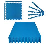 Montafox Protezione Fondo Piscina Set 8 Pezzi Blu 60 x 60 x 1 cm Morbido Tappetino Puzzle Eva Tappeto sotto Piscina Piastrella Antiscivolo