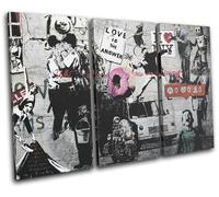 Montage Graffiti Collage Banksy Street TREBLE TELA parete arte foto stampa
