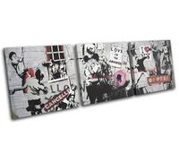 Montage Graffiti Collage Banksy Street TREBLE TELA parete arte foto stampa