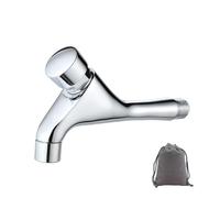 Montaggio a parete Un Foro Auto Chiusura Risparmio Acqua Rubinetto Freddo Rame Pubblico Lavatorio Press Ritardo Rubinetto Ktchen Bagno Giardino Patio Lavello Rubinetti, Cromo Lucido