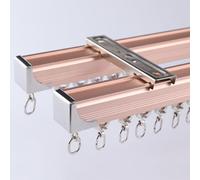 Montaggio a soffitto o parete della pista della tenda, asta di alluminio | Binario per tende regolabile da soffitto o parete, doppio binario con ganci per casa, ufficio o spazi per eventi