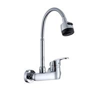 Montaggio cromata, Multifunzione montata Cucina, lavandino, Piscina per la Lavanderia Balcone, valvola di miscelazione Calda e Fredda, Installazione a Parete, Tubo Rotante-Curva del Rubinetto