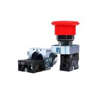Montaggio da 22 mm XB2 Interruttore a pulsante di ripristino momentaneo Interruttore di avvio/arresto Chiave rotante Testa a fungo piatta circolare NO NC(One Hole Box)