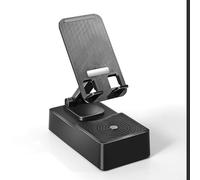 Montaggio del telefono da scrivania pieghevole, supporto per telefono desktop pieghevole,Supporto tablet desktop rotante a 360 gradi con altoparlante wireless - Culla per cellulare, base per smartphon