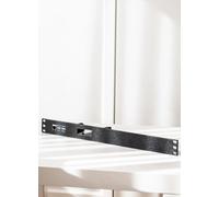 Montaggio rack 1U per 4X o 2X Raspberry Pi 4/5 con PoE HAT - 19 pollici supporto per armadio server | 3D stampato in PETG (nero, per 2X Pi 4/5 sinistra+apertura)