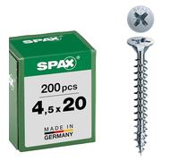 Montaggio Universal a testa piatta, cacciavite Z 4 Cut multi-testa, pieno di testa, A2J, 4,5 x 20 mm, 200 pcs, galvanizzato e zincato bianco, 1081010450203