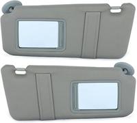 Montaggio visiera parasole per auto Alette parasole anteriori grigio-beige per auto per Toyota per Camry 2007-2011, parasole con specchio per il trucco(Grigio)