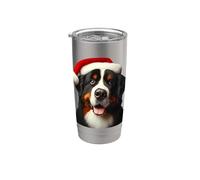 Montagna bernese con cappello di Babbo Natale Natale proprietario del cane Bicchiere termico in acciaio inox doppia parete