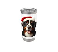 Montagna bernese con cappello di Babbo Natale Natale proprietario del cane Bicchiere termico in acciaio inox doppia parete