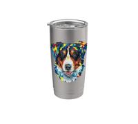 Montagna bernese geometrico pop art primo piano ritratto faccia Bicchiere termico in acciaio inox doppia parete