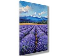 Montagna di neve Dipingere con i Numeri Adulti 90x180cm Tela,Dipingere con i Numeri Lavanda Motivo Design,Hobby Creativi Adulti Kit di Pittura Acrilica Fai-da-Te,Home Room Decor,Regalo Creativo,957-W