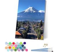 Montagna Dipingere con i Numeri Adulti con Telaio, Dipingere con i Numeri Architettura, Fai da te Paint by Numbers Kits con 3 Pennelli e Pigmento Acrilico, Decorazioni Casa Regalo 40x50cm 6-5362