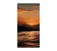 Montagna e acqua al tramonto Decorazioni per porte Banner di benvenuto Decorazioni per porte da parete Porta d'ingresso Appeso Banner per interni ed esterni Decorazioni per feste di anniversario