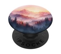 Montagna Foresta Alba Acquerello Natura Paesaggio PopSockets PopGrip Adesivo