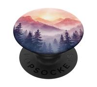 Montagna Foresta Alba Acquerello Natura Paesaggio PopSockets PopGrip Adesivo