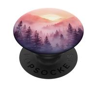 Montagna Foresta Alba Acquerello Natura Paesaggio PopSockets PopGrip Adesivo