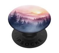 Montagna Foresta Alba Acquerello Natura Paesaggio PopSockets PopGrip Adesivo