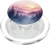 Montagna Foresta Alba Acquerello Natura Paesaggio PopSockets PopGrip per MagSafe