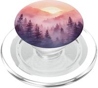 Montagna Foresta Alba Acquerello Natura Paesaggio PopSockets PopGrip per MagSafe