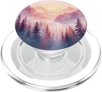 Montagna Foresta Alba Acquerello Natura Paesaggio PopSockets PopGrip per MagSafe