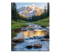 Montagna innevata Dipingi con i Numeri per Adulti, Paint by Numbers Paesaggio, Kit Pittura Adulti con Vernici e Pennelli, Kit di Pittura Acrilica Fai-da-Te, Decora Casa, 100x135cm Senza Cornice 2w-442