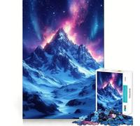 Montagna innevata sotto l'aurora boreale - Puzzle da 1000 pezzi per adulti - Gioco rilassante per allenare la mente - Immagine da assemblare - Regalo perfetto (50x75cm)