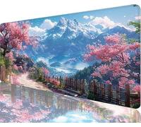 Montagna Innevata Tappetino Mouse xxl 1200x600x3mm Tappetino Mouse Gaming Sentieri Proteggi Scrivania Impermeabile e Antiscivolo Scrivania con Base In Gomma Antiscivolo Decorazioni Natalizie N1-1023