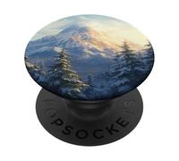 Montagna invernale - Pineta innevata, estetica della natura PopSockets PopGrip Adesivo