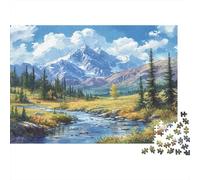 Montagna Puzzle 1000 Pezzi Adulti In Valle della neve cartone Spesso, Un Gioco Di Puzzle Per Relax E Meditazione, Ideale Per Quadro Fai Da Te, Attività in Famiglia 52x3