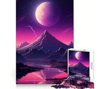 Montagne al chiaro di luna Puzzle da 1000 pezzi per ragazzi Puzzle rilassante per la mente Arte e composizione Regalo di alta qualità (38x26cm)