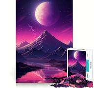 Montagne al chiaro di luna Puzzle da 1000 pezzi per ragazzi Puzzle rilassante per la mente Arte e composizione Regalo di alta qualità (38x26cm)