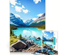 Montagne al lago Natura Puzzle da 1000 pezzi per adulti Puzzle di logica fine Gioco tranquillo Divertimento Bordo pulito Regalo memorabile (38x26cm)