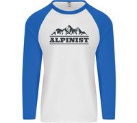 Montagne Alpinista Escursioni Arrampicata Climber Uomo L/S Baseball T-Shirt