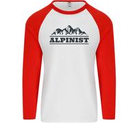 Montagne Alpinista Escursioni Arrampicata Climber Uomo L/S Baseball T-Shirt