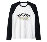 Montagne, Amore di montagna, stella alpina, fiore di montagna, escursionismo Maglia con Maniche Raglan