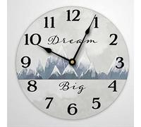 Montagne D'Inverno - Asilo Nido Unico Rotondo Orologio Da Parete Senza Ticchettio Orologio Muro Silenzioso Quarzo Orologi Da Appendere Per Scuola Ufficio Cucina 25Cm