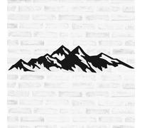 Montagne in metallo, decorazione artistica da parete per esterni, 20 x 9 cm, opera d'arte creativa per la casa, scena di montagna in ferro nero, ornamento per la casa per camera da letto, soggiorno,