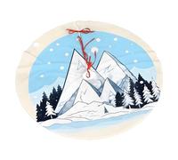 Montagne innevate stampato peluche gonna albero di Natale 91,4 cm decorazione, morbido pile di poliestere per le vacanze