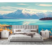 Montagne Laghi E Foreste Tridimensionali Su Larga Scala 3D Carta Da Parati Facile Installare Mobili Sfondi Ufficio Divano Camera Letto Sfondo Decorazione Murale-350cm×256cm
