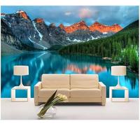 Montagne Laghi Foreste Di Bellezza Cubica 3D Carta Da Parati Facile Installare Mobili Sfondi Ufficio Divano Camera Letto Sfondo Decorazione Murale-430cm×300cm