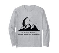 Montagne Luna e Stelle, la Risposta ai Tuoi Sogni -Nero Maglia a Manica