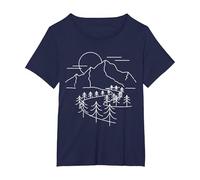 Montagne minime Escursioni in Montagna Maglietta, Donna Plus-Size, Navy, 4X