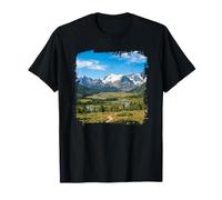 Montagne Rocciose Scenic Valley Fiume Paesaggio Grafico Maglietta
