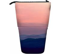 Montagne Telescopiche Astuccio per cancelleria Penne Scatola portaoggetti con chiusura a cerniera per donne Uomini Ragazzi Ragazze Tramonto Nebbia Collina Paesaggio Paesaggio Orizzonte Cielo N
