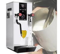Montalatte, 12L commerciale multiuso, macchina per schiumare il latte a vapore 220V, schiumatore di latte elettrico, con display a LED, per bar (bianco)