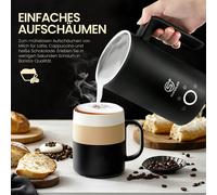 Montalatte 4 in 1, 500 W, montalatte automatico per bevande calde e fredde, acciaio inossidabile, montalatte per caffè, latte, cioccolato, cappuccino, macchiato, 300 ml Prestazioni di riscaldamento ef
