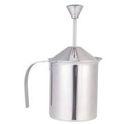 Montalatte a Pompa in Acciaio Inossidabile Produttore Manuale di Schiuma di Latte per Cappuccino E Caffè (400Cc)