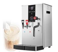 Montalatte di grado commerciale e distributore di acqua calda con serbatoio in acciaio inossidabile, scarico automatico della pressione e display a LED per uso professionale