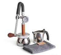 Montalatte e vaporizzatore, bollitore in acciaio inox da 350 ml con ugello per vapore e manometro per fare schiuma di latte