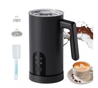 Montalatte Elettrico 4 in 1 580ml, Scaldalatte con Spegnimento Automatico, Schiuma Calda/Fredda, Rivestimento Antiaderente, per Cappuccino, Latte Macchiato, Matcha e Cioccolata Calda(Nero)